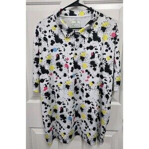 Obnoxious Golf Polo Shirt Mens XL Paintball Splatter Performance Stretch
